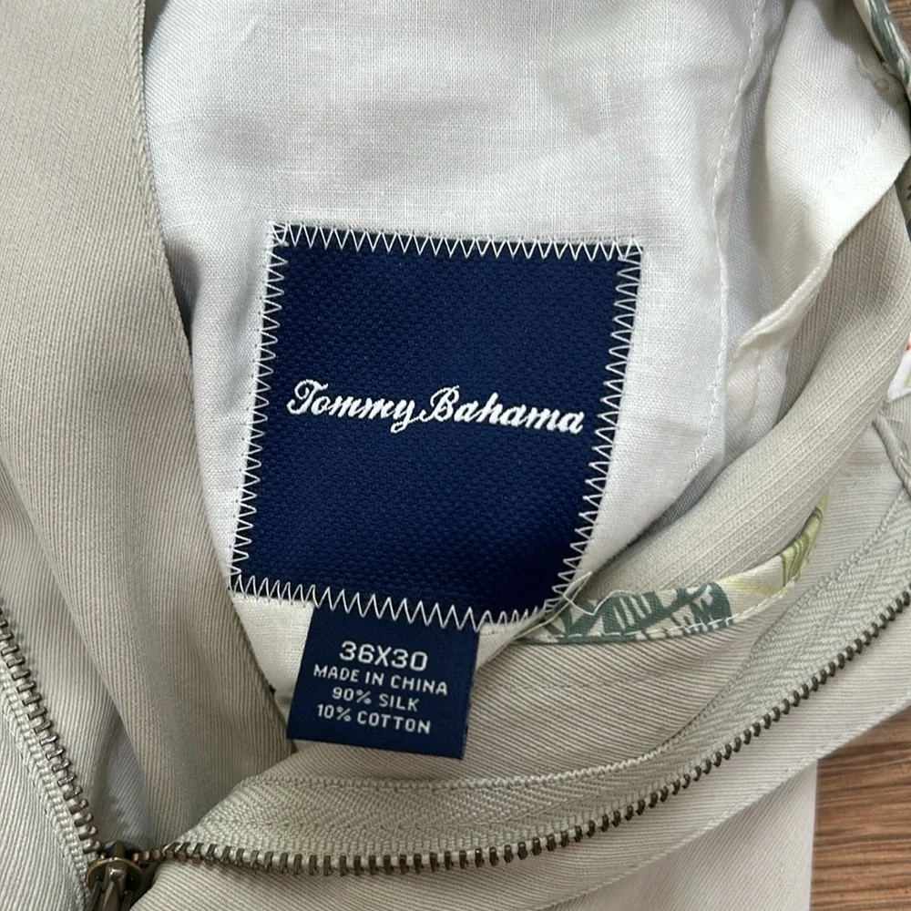 TOMMY BAHAMA MENS RELAXED GOLF PANTS CREAM LIGHTWEIGHT SIZE 36X30 - Picture 8 of 12